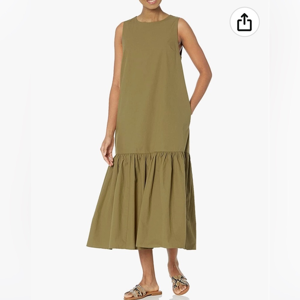 The Drop Women's Ilana Loose Sleeveless Wide-Hem Poplin Maxi Dress